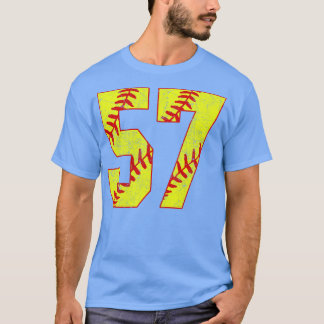 Fastpitch Softball Number 57 57 Softball Jersey U T-Shirt