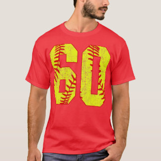 Fastpitch Softball Number 60 60 Softball Jersey U T-Shirt