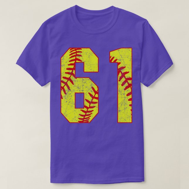 Fastpitch Softball Number 61 61 Softball  Jersey U T-Shirt (Design Front)