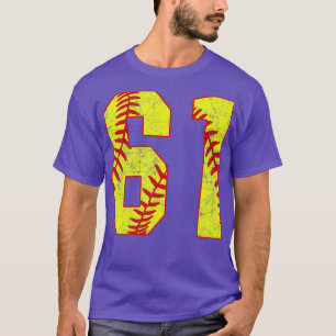 Fastpitch Softball Number 61 61 Softball  Jersey U T-Shirt