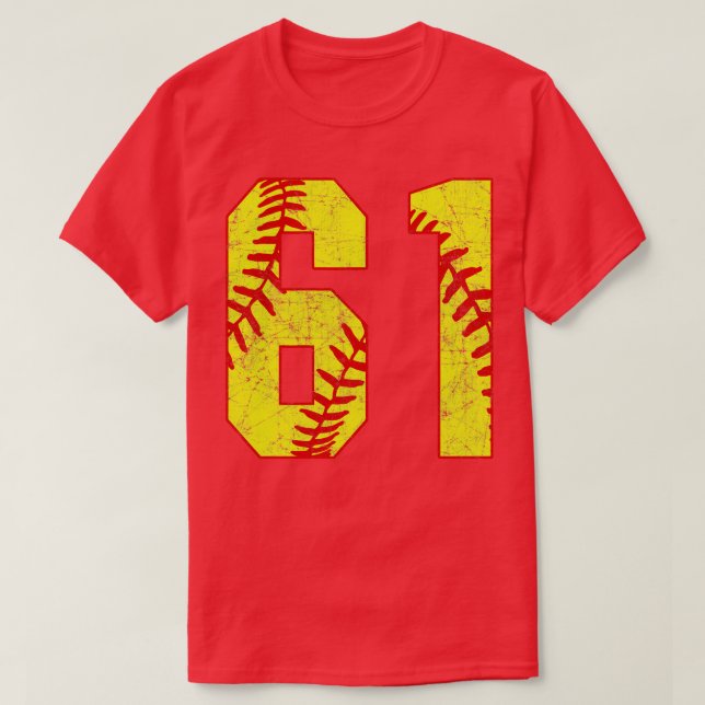 Fastpitch Softball Number 61 61 Softball  Jersey U T-Shirt (Design Front)