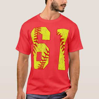 Fastpitch Softball Number 61 61 Softball Jersey U T-Shirt