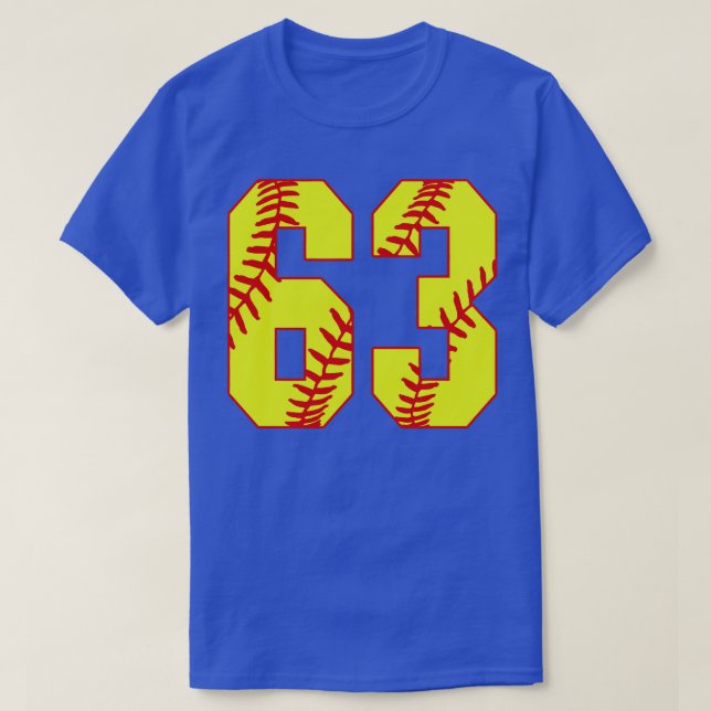 Fastpitch Softball Number 63 63 Softball Shirt Jer (Design Front)