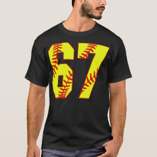 Fastpitch Softball Number 67 67 Softball  Jersey U T-Shirt