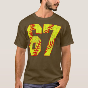 Fastpitch Softball Number 67 67 Softball Jersey U T-Shirt