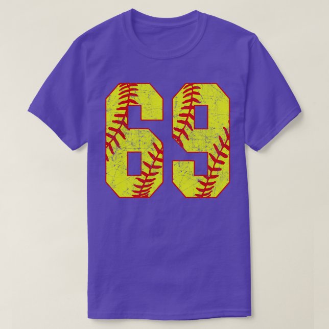 Fastpitch Softball Number 69 69 Softball  Jersey U T-Shirt (Design Front)