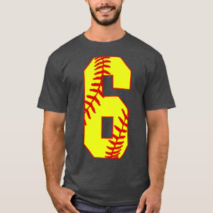 Fastpitch Softball Number 6 6 Softball Jersey Uni T-Shirt