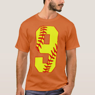 Fastpitch Softball Number 9 9 Softball  Jersey Uni T-Shirt