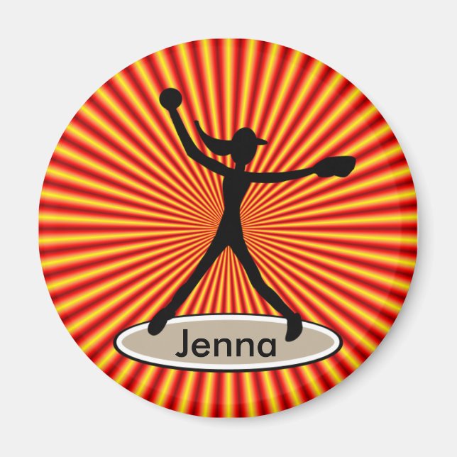 Fastpitch Softball Pitcher Magnet (Front)
