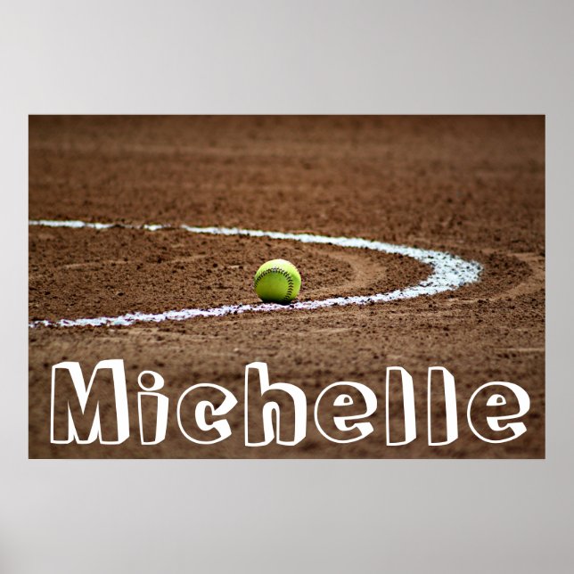 Fastpitch Softball Player Custom Name/Text Poster (Front)
