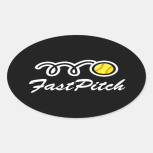 Fastpitch softball stickers Oval shape