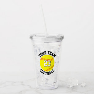 Fastpitch Softball Team Name & Player Number Sport Acrylic Tumbler