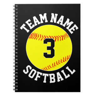 Fastpitch Softball Team Name & Player Number Sport Notebook