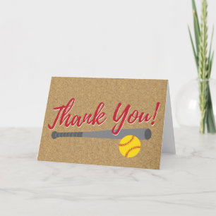 Fastpitch Softball Thank You Card- GraphicLoveShop Card