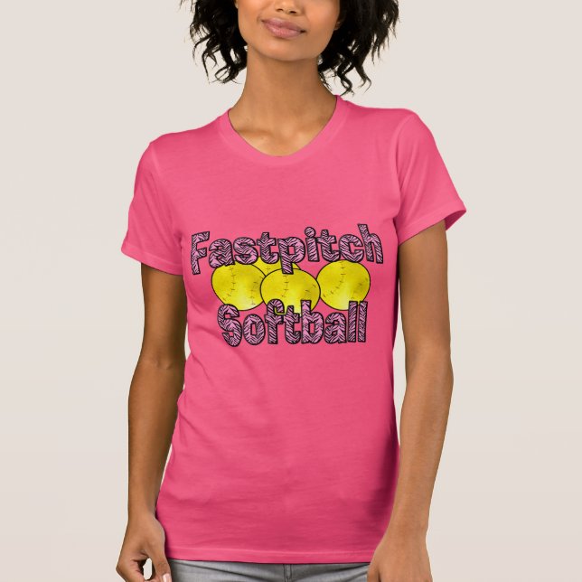 Fastpitch Softball Zebra Style T-shirt (Front)