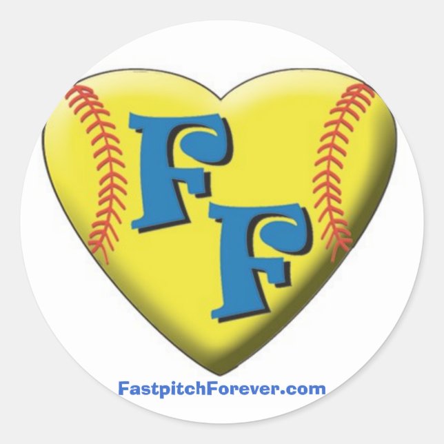 FastpitchForever.com Heart Logo Classic Round Sticker (Front)