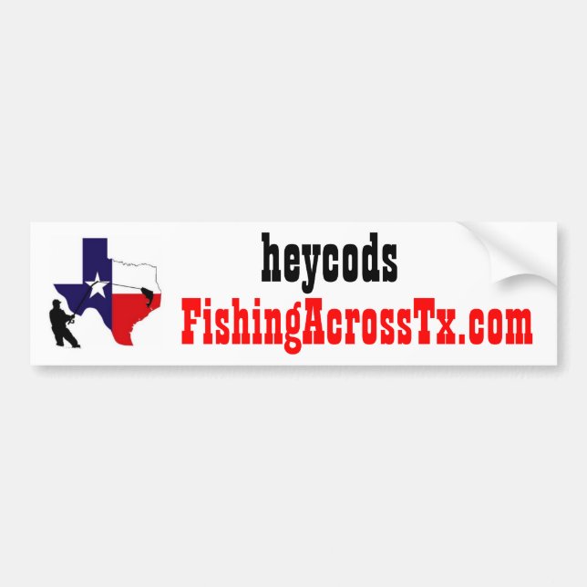 fat%20logo%20#001_AZ, FishingAcrossTx.com, heycods Bumper Sticker (Front)