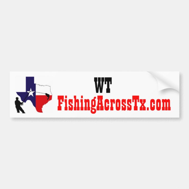 fat%20logo%20#001_AZ, FishingAcrossTx.com, WT Bumper Sticker (Front)