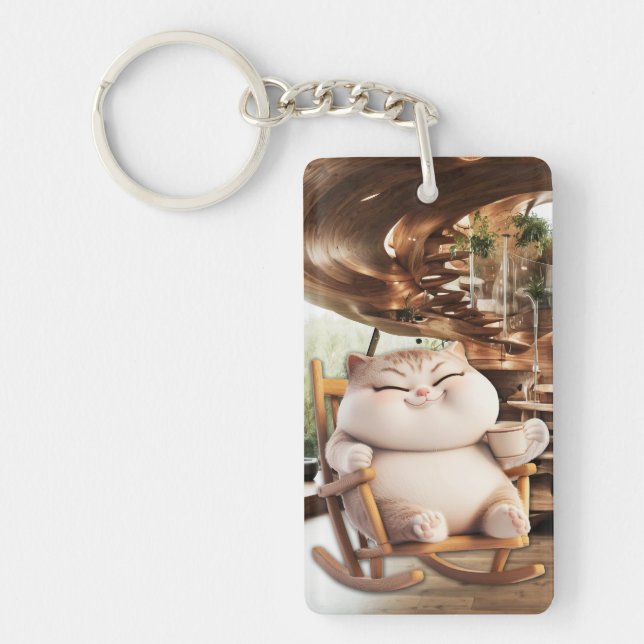 Fat And Sassy Coffee Time Key Ring (Front)