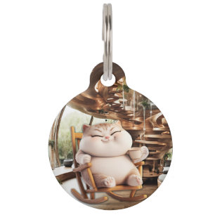 Fat And Sassy Coffee Time Pet Tag