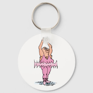 Fat Ballet Dancer in PInk Tutu Key Ring