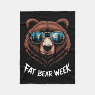 Fat Bear Week Retro Bear Sungles Nature Lovers Fleece Blanket