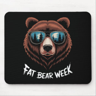 Fat Bear Week Retro Bear Sungles Nature Lovers Mouse Mat