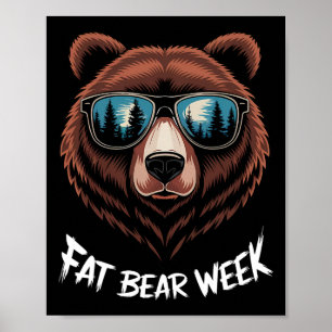 Fat Bear Week Retro Bear Sungles Nature Lovers  Poster