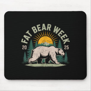 Fat Bear Week Vintage Retro Grizzly Bear Retro  Mouse Mat