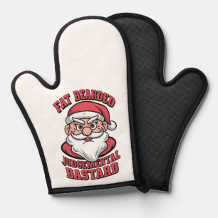 Fat Bearded Judgemental Bastard Hilarious Santa Oven Mitt