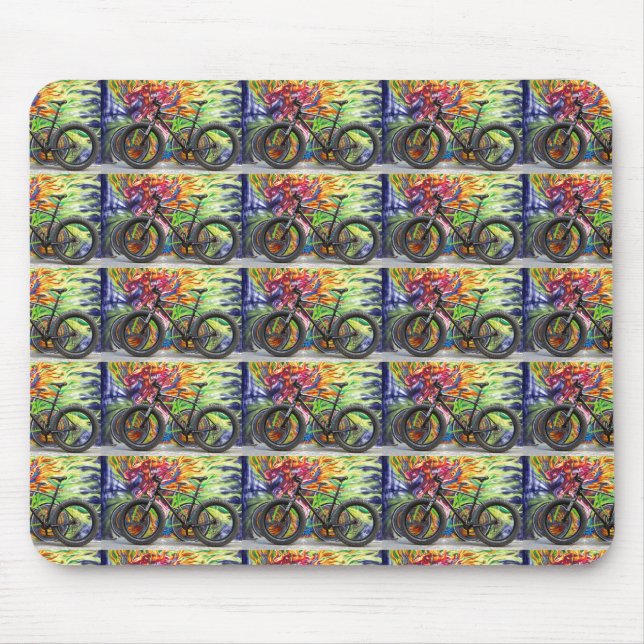 Fat bike and flames  mouse mat (Front)