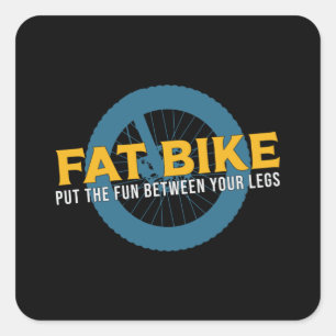 Fat Bike Between Your Legs Biker Biking Retro Square Sticker