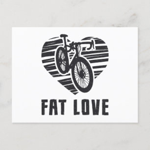 Fat Bike Fat Love Bike Biker Cycling MTB Fatbike Postcard