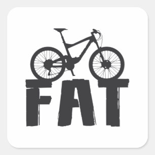 Fat Bike Fat Mountain Bike Biker Biking Love Ride Square Sticker