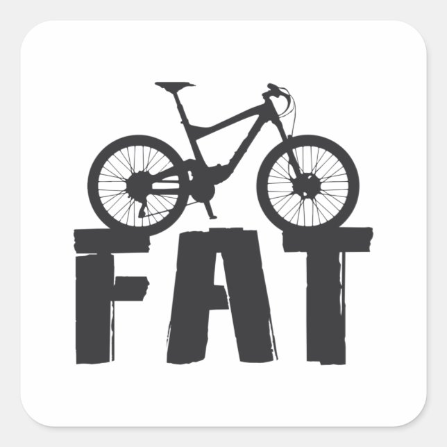 Fat Bike Fat Mountain Bike Biker Biking Love Ride Square Sticker (Front)