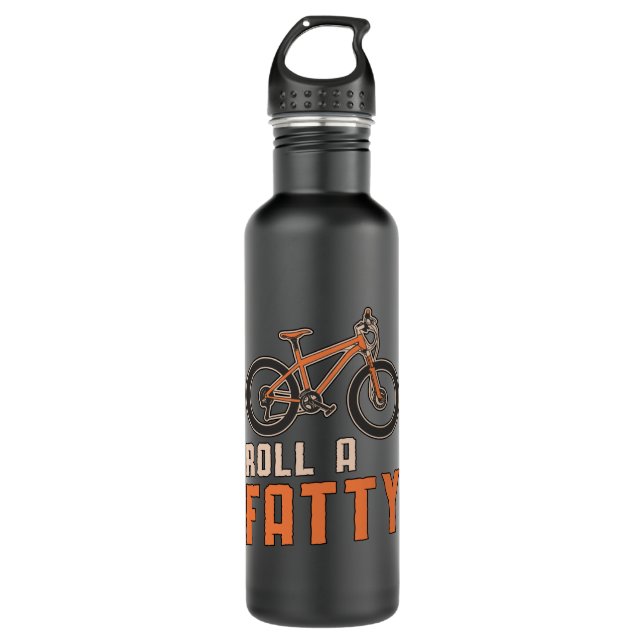 Fat Bike Roll A Fatty Mountain Bike Biker Biking 710 Ml Water Bottle (Front)