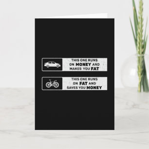 Fat Bike This One Runs On Money Bike Biker Fatbike Card