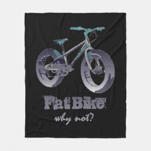 Fat Bike Why Not Motivational Quote with fat bike Fleece Blanket
