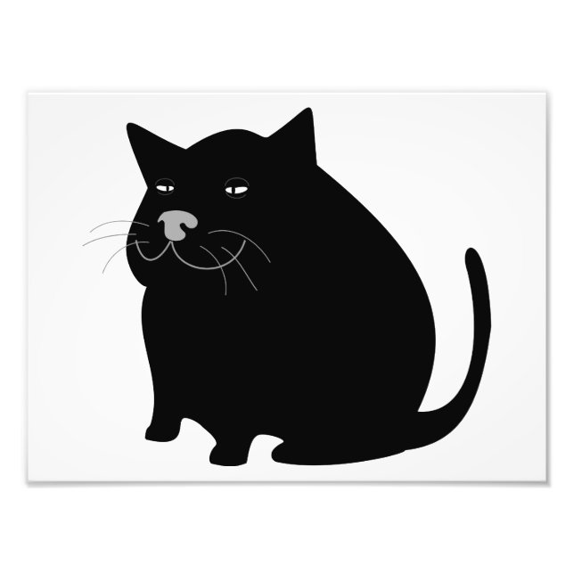 Fat Black Cat Photo Print (Front)