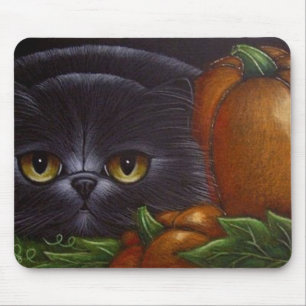 FAT BLACK PERSIAN CAT Mousepad