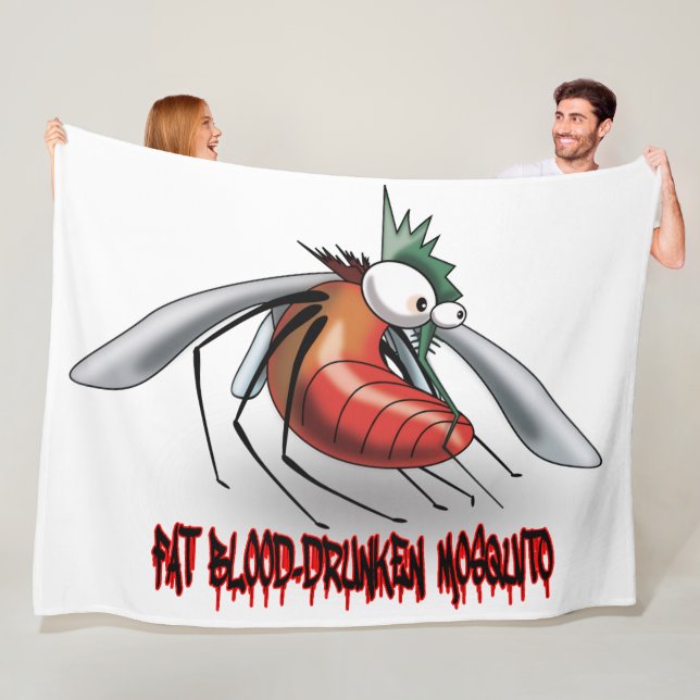 Fat blood-drunken mosquito fleece blanket (In Situ)