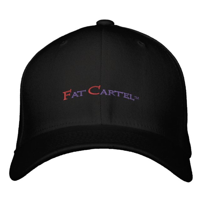 Fat Cartel embroidered cap. (Black) Embroidered Hat (Front)