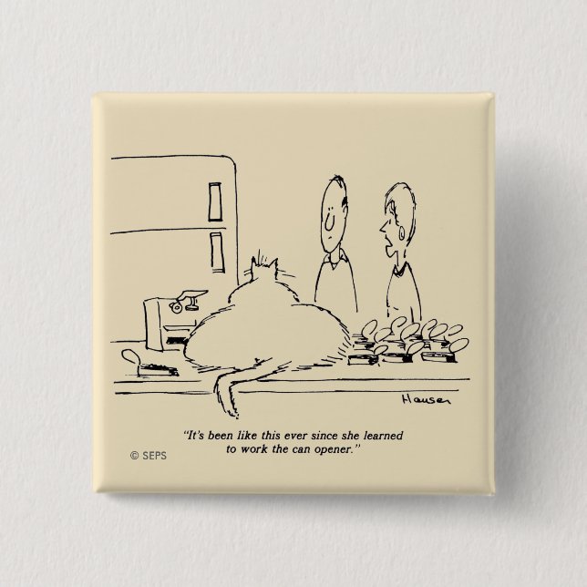 Fat Cat 15 Cm Square Badge (Front)