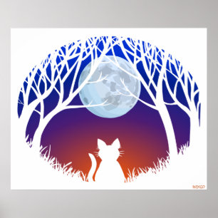 Fat Cat Art Poster Cute Cat Lover Prints Posters