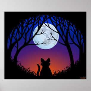 Fat Cat Art Poster Cute Cat Lover Prints Posters