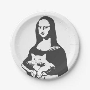 Fat cat by da vinci - Choose background color Paper Plate