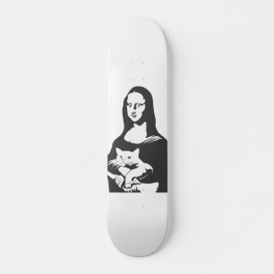 Fat cat by da vinci - Choose background color Skateboard