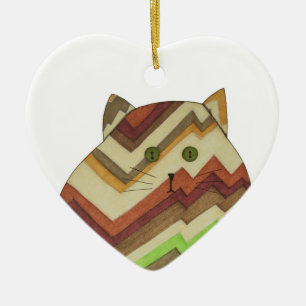 Fat Cat Ceramic Ornament