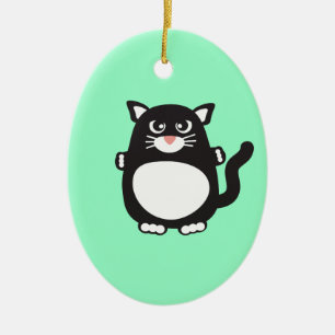 Fat Cat Ceramic Tree Decoration