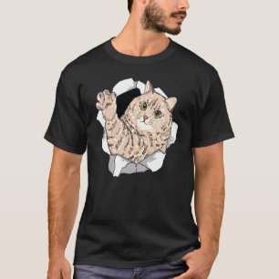 Fat Cat Coming Out Ripping Ripped T-Shirt
